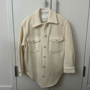 Aritzia Wilfred Free THE GANNA SHIRT JACKET Short XXS 2XS Birch